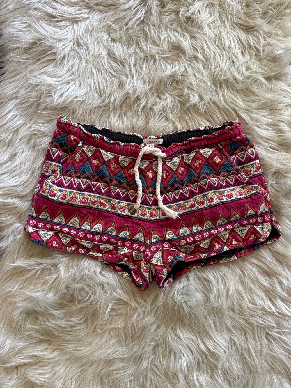 Forever 21 Multicolor Boho Drawstring Shorts